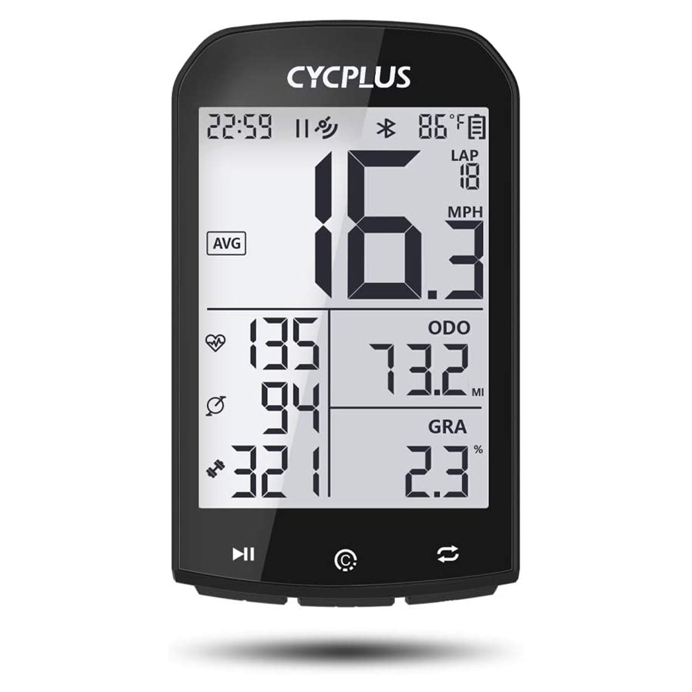 [해외] CYCPLUS 자전거 GPS, 스피드 미터 대형 화면, STRAVA 데이터 동기화 심박수 고도계 K던스 방수