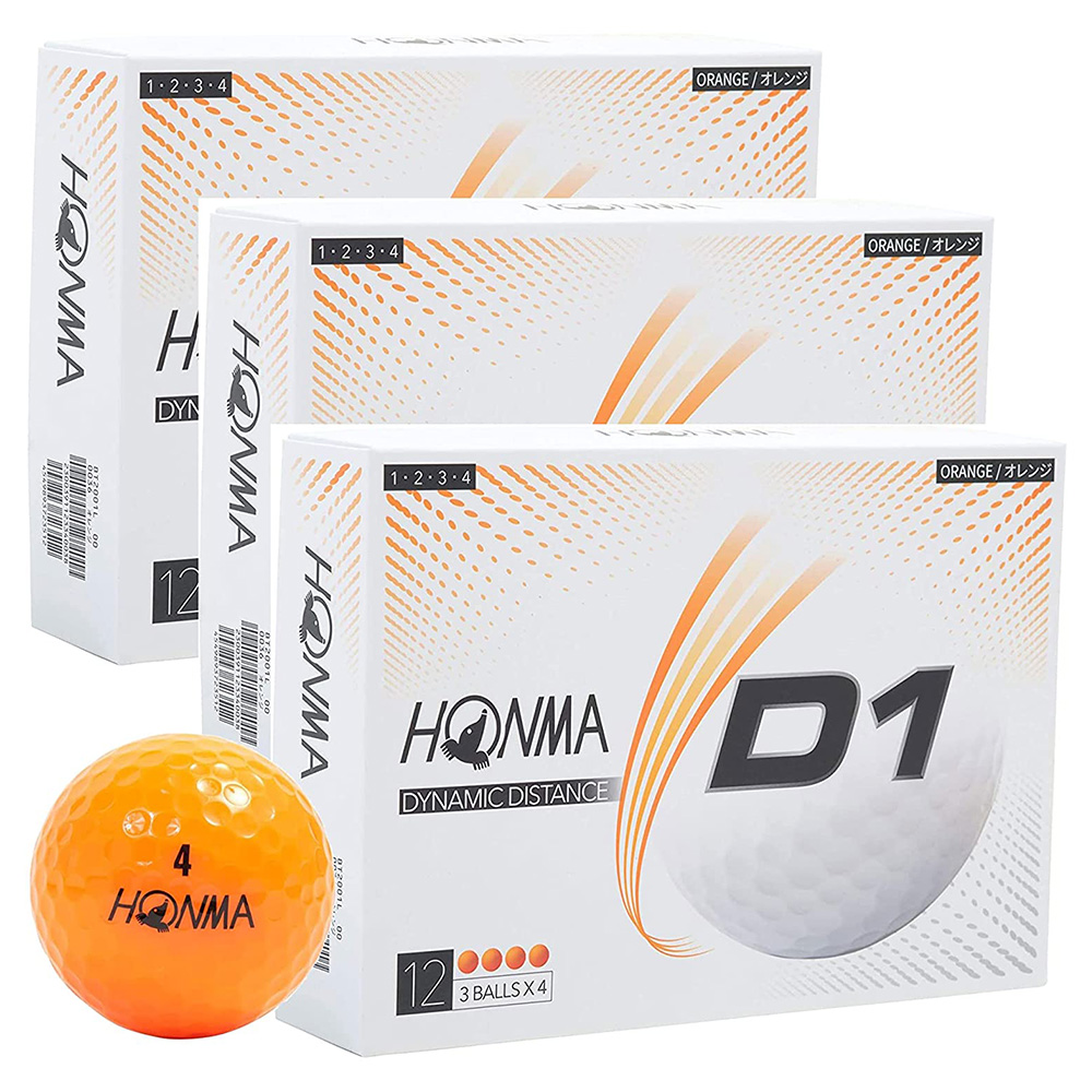 [해외] HONMA 혼마 골프 공 D1 2020 모델 오렌지 다스x3상자 세트