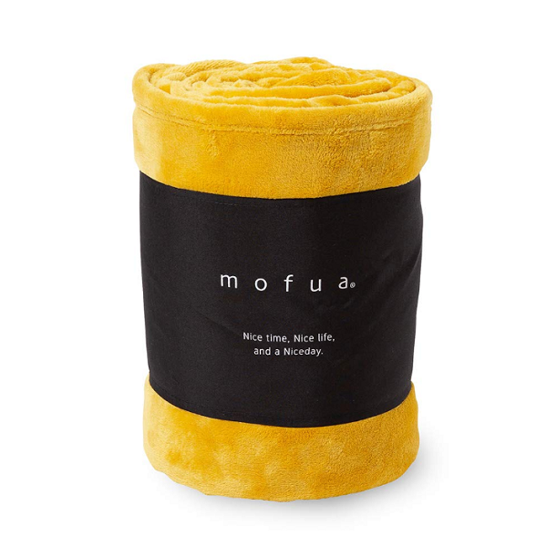 [해외] mofua 담요 싱글 푹신 따뜻 정전기방지 가공 마이크로 화이버 140×200cm 머스터드 500001H9