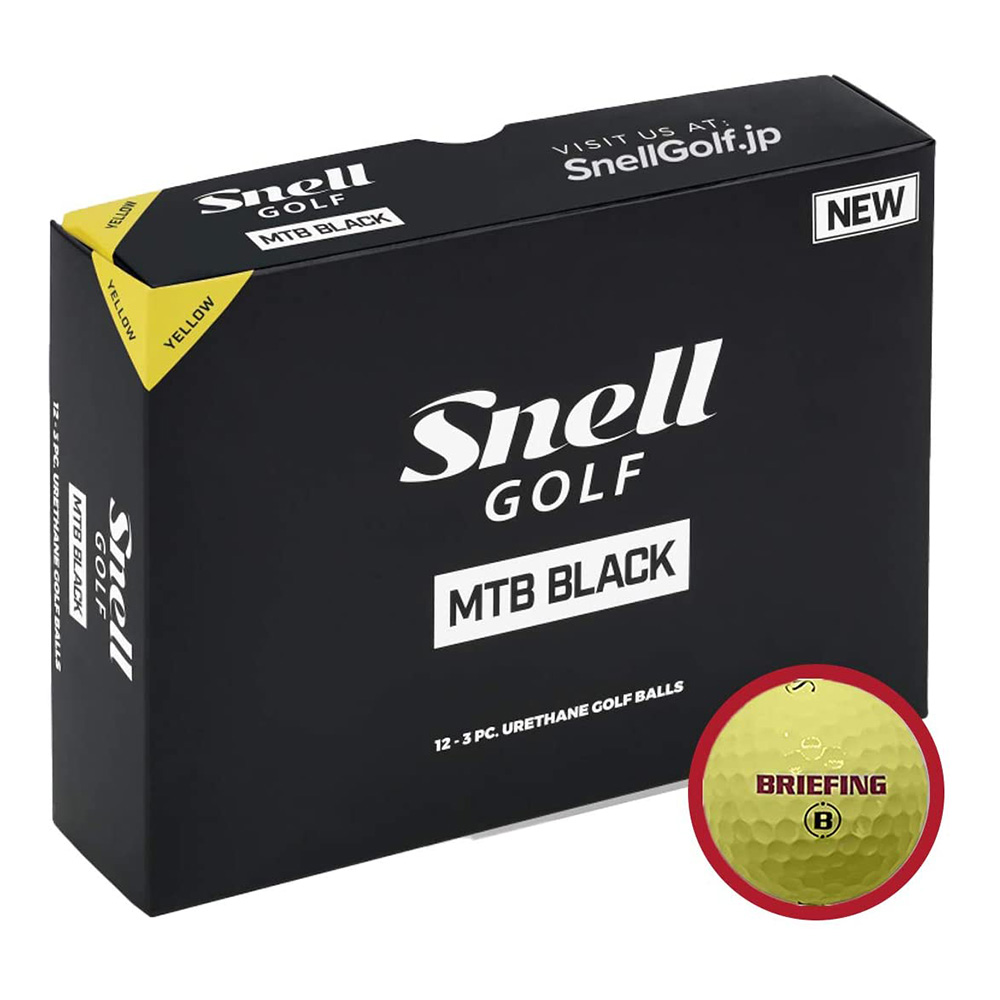 [해외] BRIEFING X SNELL MTB BLACK-옐로우 (12개) 정품 스넬 골프 MTB BKY-BRFG