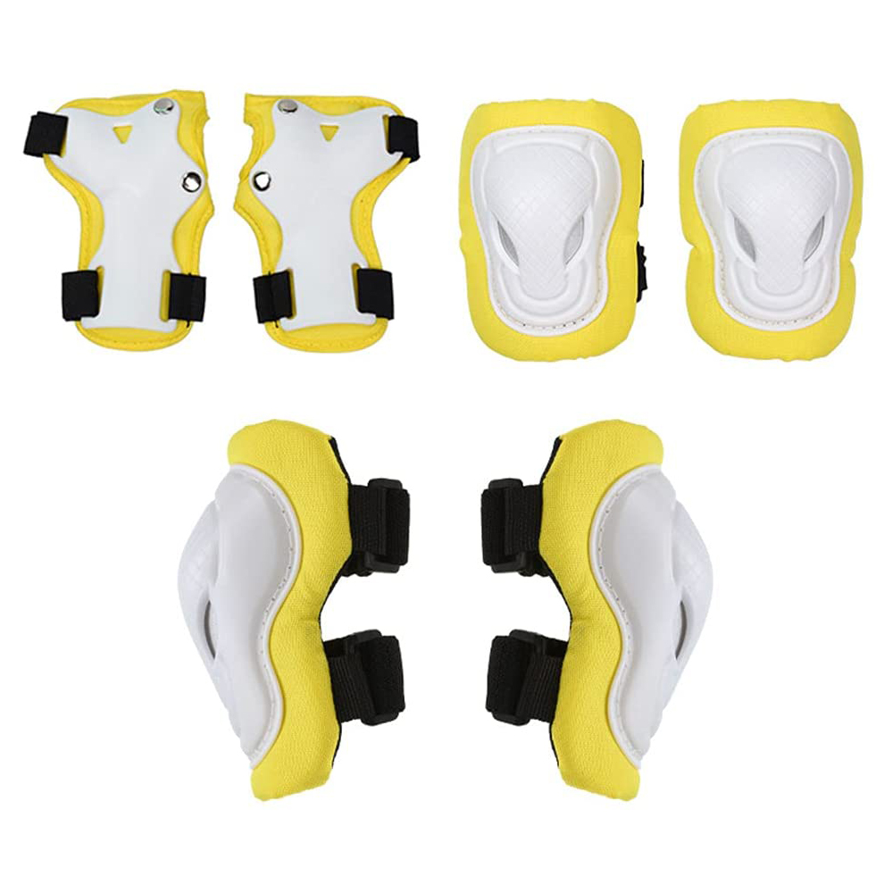 [해외] 키즈 니팟 세트 6IN 1, 유아용 스포츠 보호 기어 세트 (노랑)