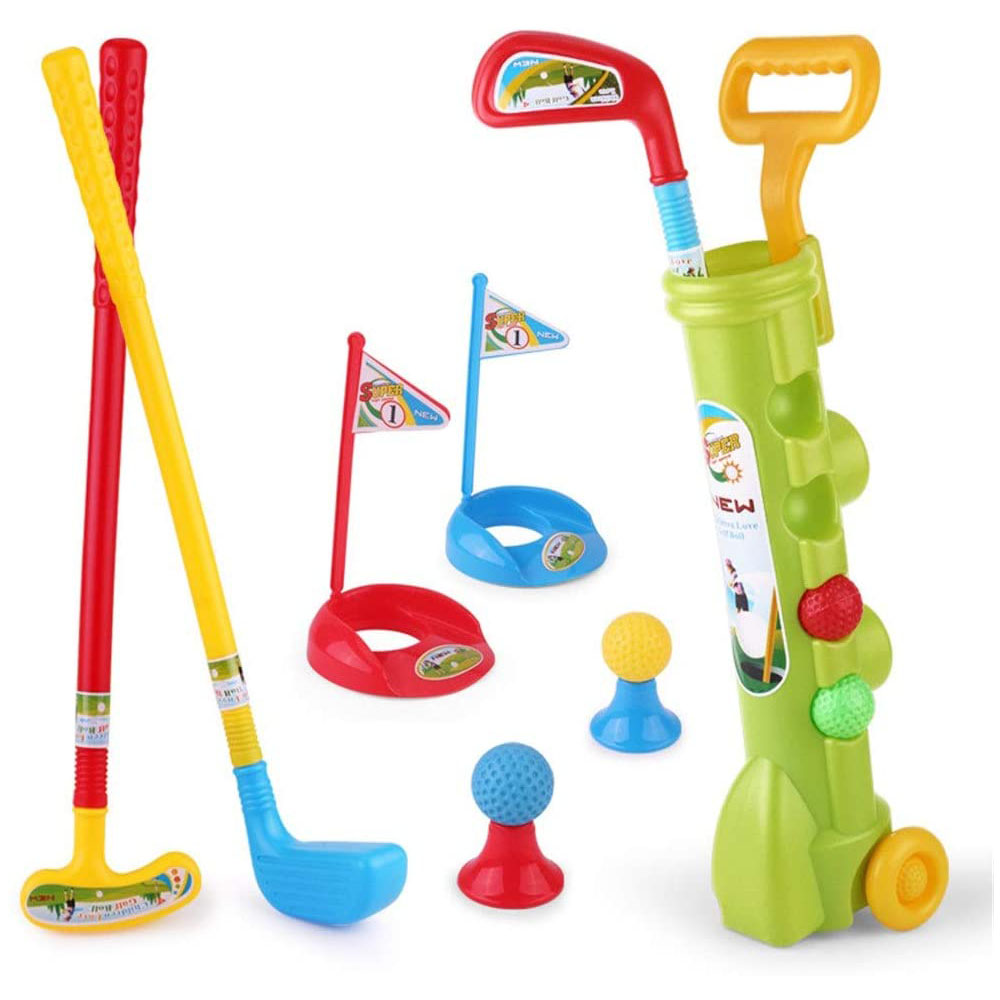 [해외] 어린이 골프 세트 장난감 야외 키즈 클럽 실내 게임 레저 가족 스포츠 Multi-colored
