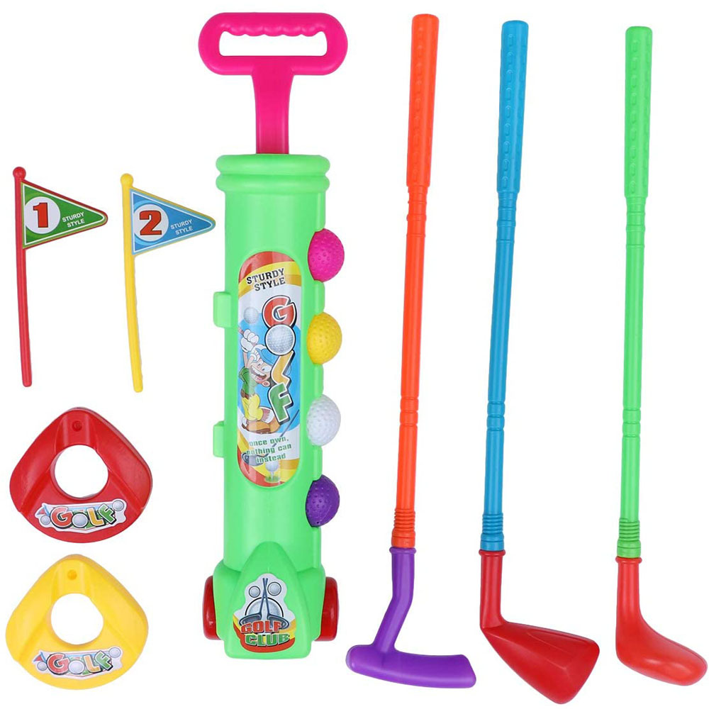 [해외] LIOOBO Toys 골프 마스터 스포츠 어린이 장난감 공 4 클럽 3 연습 구멍 2 플래그 2 세트