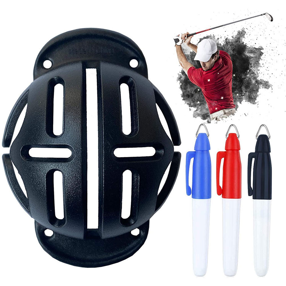 [해외] 골프 마커 공 라이너 펜 라인 마커 장비 연습 초보자 클립 2세트