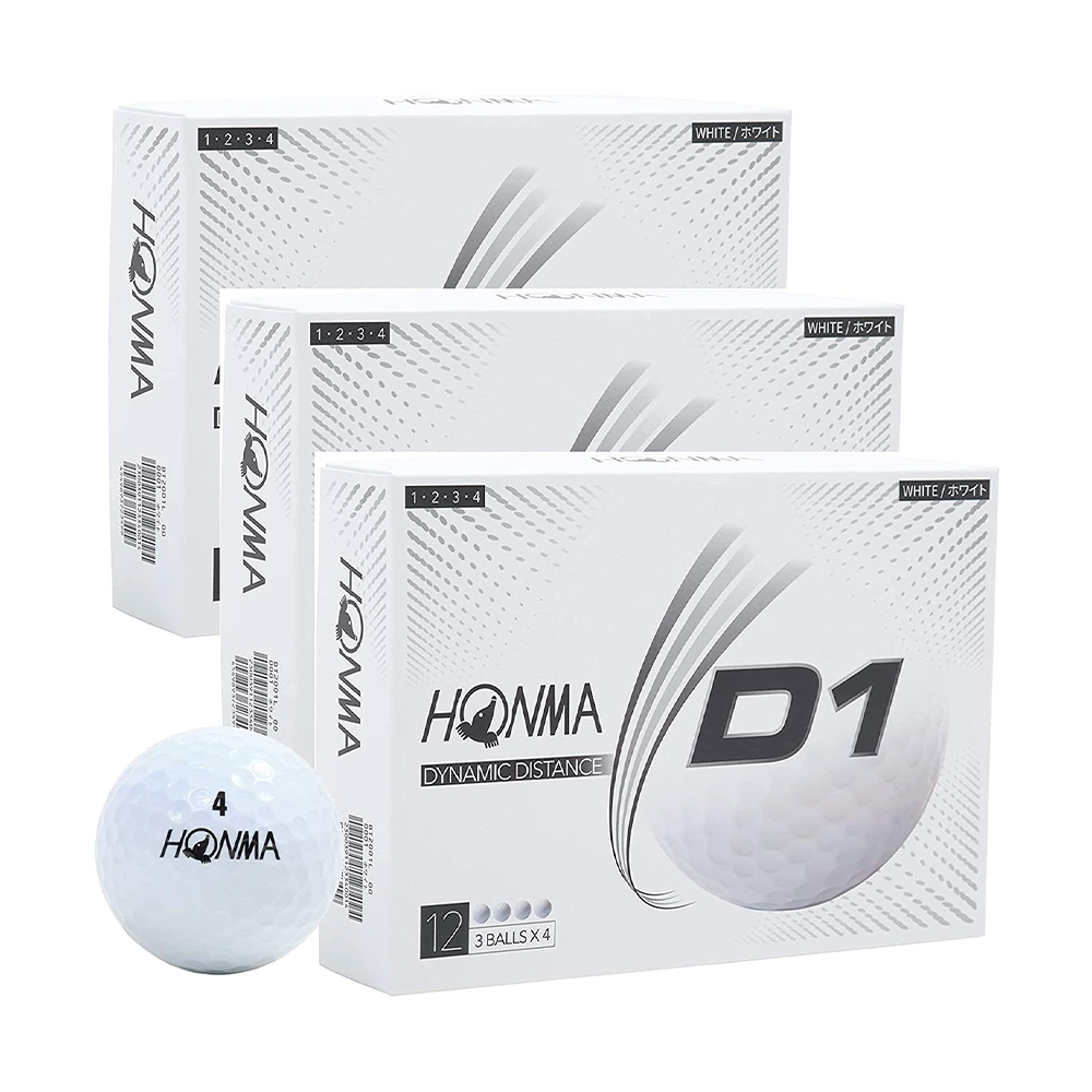 [해외] HONMA 혼마 골프공 D1 2020 모델 화이트 12구입 다스 3상자 세트 (36구)