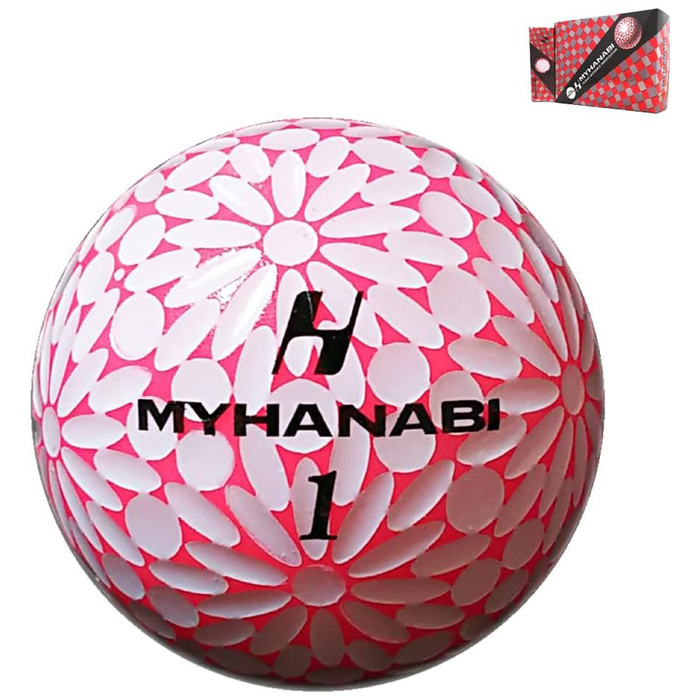 [해외] MYHANABI H 마이하나비 골프공 화이트 핑크 1다스